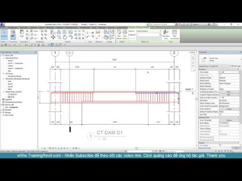 Hướng dẫn vẽ thép chi tiết dầm btct trên revit