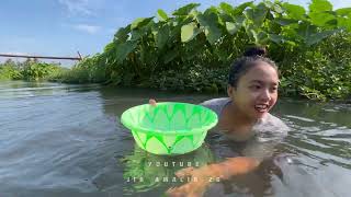 Masak Hasil Alam Membuat Keong Bakar Hasil Cari Di Sungai , Menikmati Suasana Indah Sore Hari