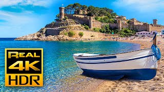 Красивый Средиземноморский Пляж В 4K Hdr 🌅 Расслабляющие Звуки Моря.