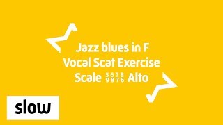 Alto Jazz blues Singing Exercise | Scat Improv 56789876 | F major 12 Bar Blues | Slow 80 BPM