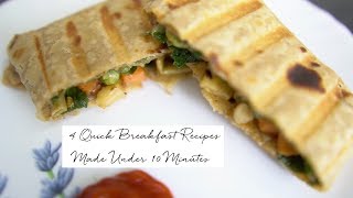 4 Quick & Easy Breakfast Recipes Made Under 10 Minutes | Breakfast Ideas for The Whole Week(Mon-Fri)