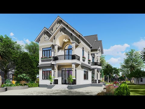 Mẫu nhà 2 tầng mái thái, ĐÁNG XEM, ĐÁNG XÂY NĂM 2021