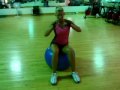 Oblique workout on swiss ball