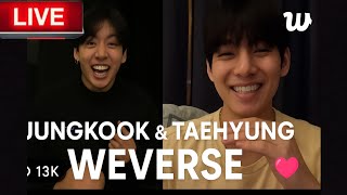Jungkook & Taehyung Live On Weverse Workout Mukbang Fun Kdlts
