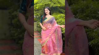 Ira Moni Hot Tiktok Video In Pink Transparent Saree