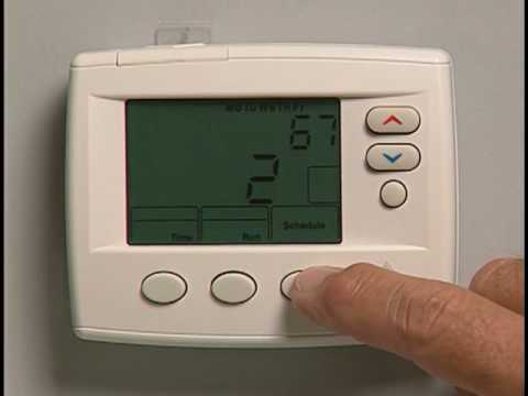 Programming an EMERSON 1F80 Thermostat - YouTube