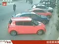Chinese Man Throws his Bicycle @ Thieves Riding a Motor-Scooter