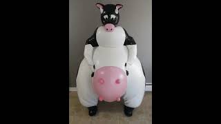 Inflatable Latex White Cow Suit