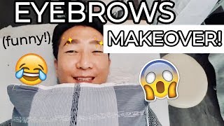 EYEBROW MAKEOVER FOR THE FIRST TIME! (funny)