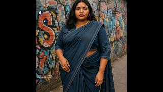 Bold Plus-Size Saree Lookbook 2025 Mirror Denim Leather Styles