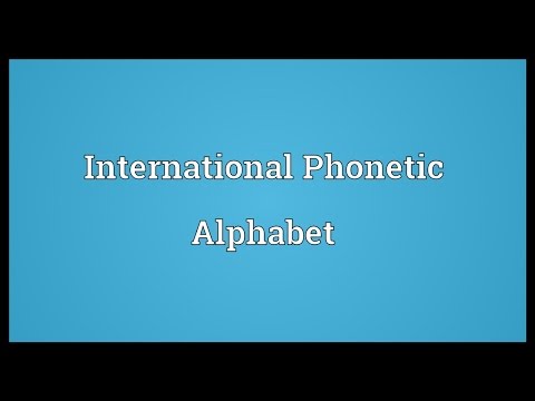 Header of International Phonetic Alphabet