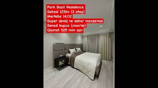 Park Bayil Residence Sahesi 125Kv 3 Otaq Mertebe 1412 Super Deniz Və Şeher Menzeresi Sened Kupca