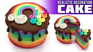 How to make Play Doh Rainbow Cake, Cupcake out of Play Doh. Dolls Food