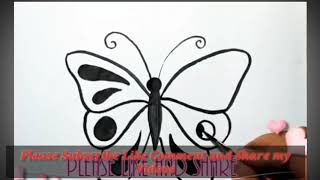 How to draw butterfly for kid, drawing and painting for butterfly for kids