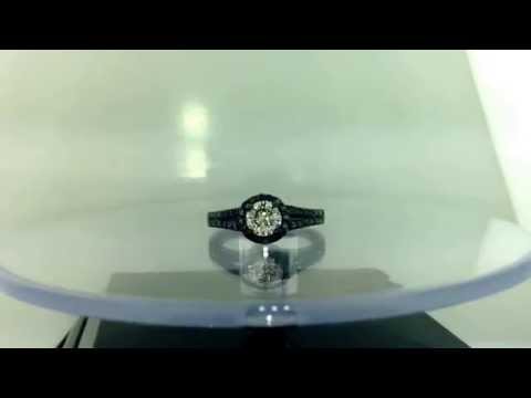 1.09 Carat Vintage Diamond Engagement Ring, GIA Certified White and Black Diamonds Halo Pave 14K Black Gold Handmade Unique 1.09 Carat Vintage Diamond Engagement Ring, GIA Certified White and Black Diamonds Halo Pave 14K Black Gold Handmade Unique