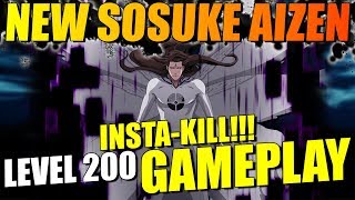 NEW BUTTERFLY AIZEN LEVEL 200 INSTA-KILL GAMEPLAY/BUILDS! Bleach Brave Souls