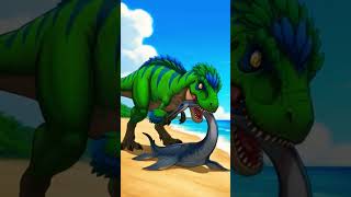 T-Rex Eating A Stranded Plesiosaur