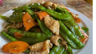 Easy Chicken With Snow Peas Recipe Chinese Style 荷兰豆炒鸡肉