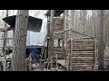 Bushcraft Camp with Watch Tower: Off Grid Shelter Build thumbnail