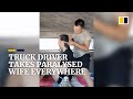 Truck driver in China takes paralysed wife everywhere, even when working
