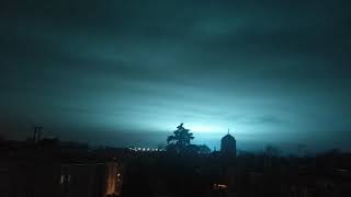 Aliens in sky part 1? NYC intense blue flickering light.