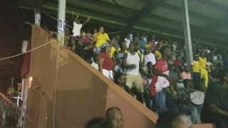 COCONUT BAY FANS CELEBRATE ANOTHER GOAL AT THE SLHTA CHAMPIONS CUP