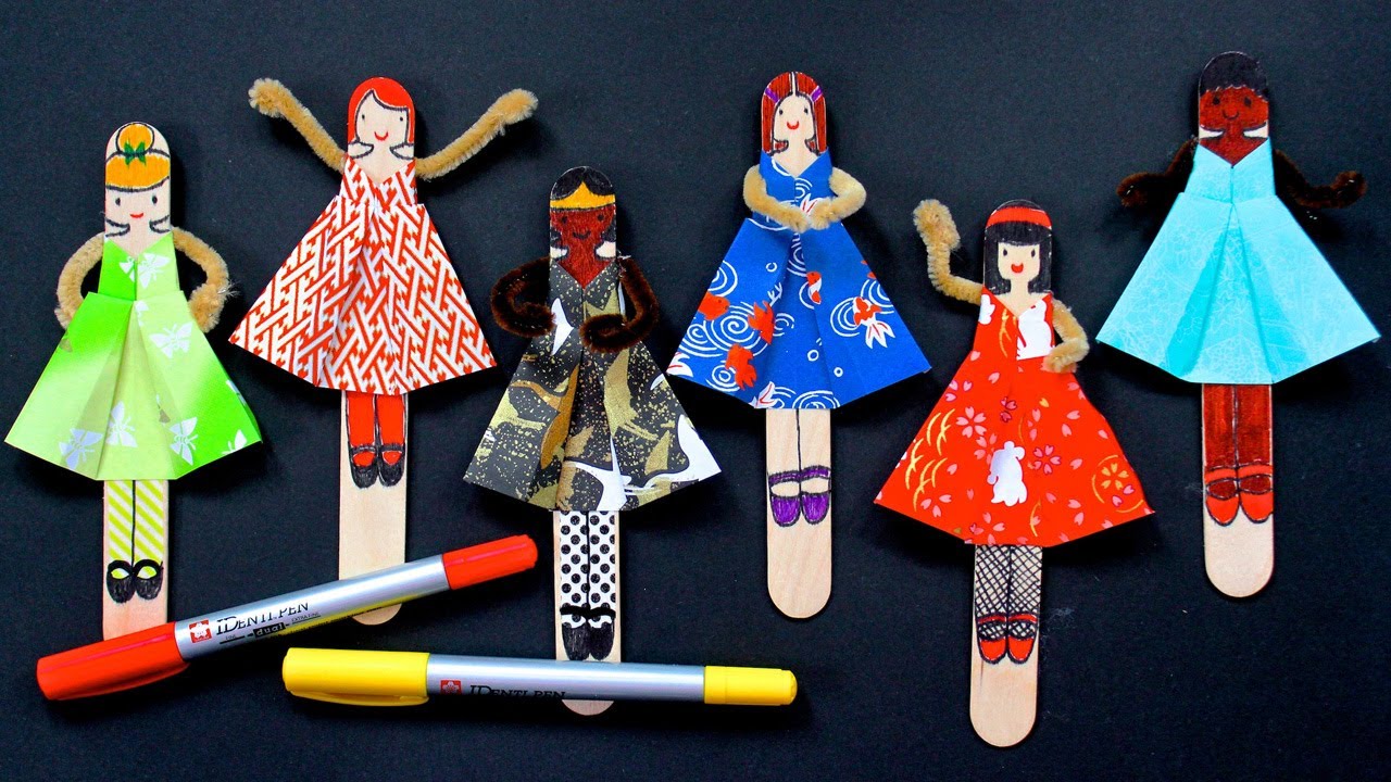 DIY Posable Origami Dolls ~with FREE Printable~ - YouTube