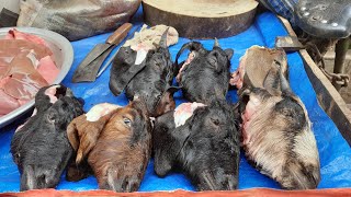 Excellent Neat & Clean Deshi Goat Head Fastest Cutting Skill By Expert Butcher In Bd Mutton Shop