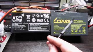 Battery Technology Comparison - Small AGM vs A123 ALM-12V7 LiFePo4 