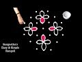 Very Easy daily Rangoli with 7X3X3 dots ☆ Kolam Design ☆Easy & Simple Rangoli ☆ Easy Rangoli ☆ Kolam