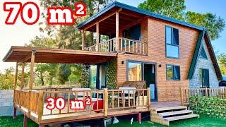 70 m² Ağaç Ev Turu ve Fiyatı - Tiny House değil Büyük Ahşap Ev - Wood House (Her