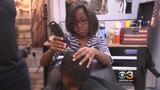 8-Year-Old Girl Learns To Cut Hair At Junior Barber Academy