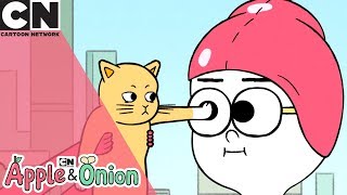 Apple & Onion Saving Cat With An Apple Shaped Hat Cartoon Network