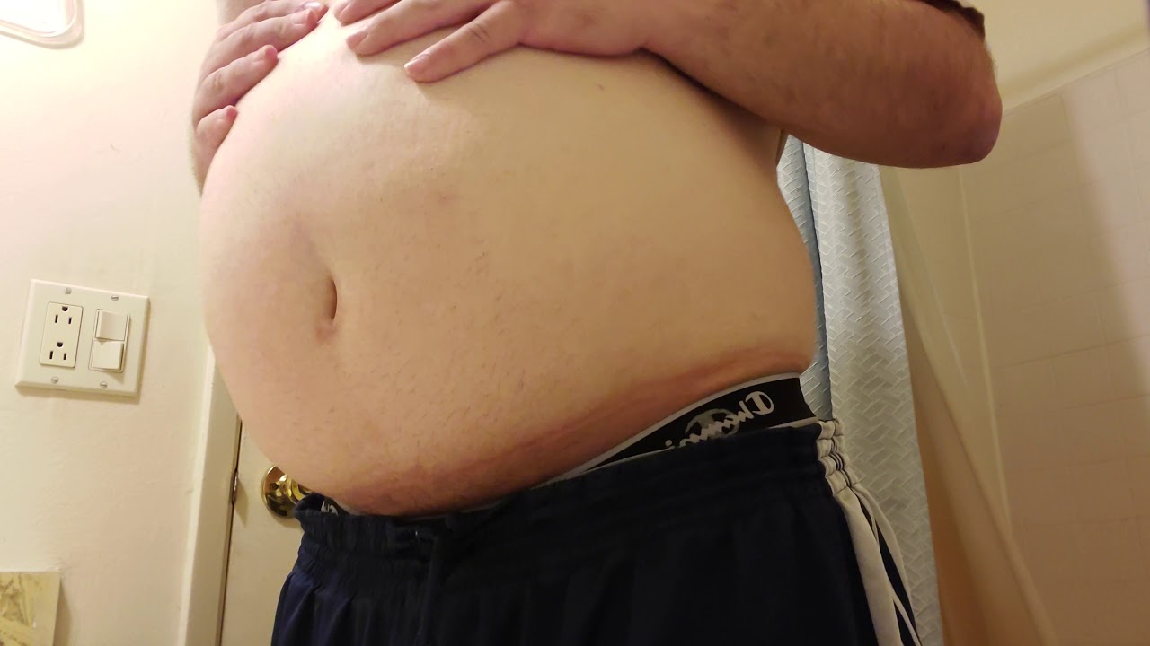 Bloating cute belly with coke mentos