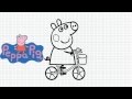 How to Draw peppa pig on a bicycle - Video