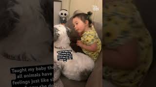 Girl Does Cute Wellness Check On Dog