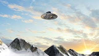 Nazi Ufo Haunebu Flys Over The Alps - Green Screen - Free Use