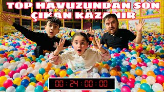 TOP HAVUZUNDA 24SAAT CHALLENGE !! HAVUZDAN SON ÇIKAN KAZANIR !!!