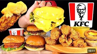 Kfc Cheesy Crispy Chicken & Burgers Mukbang Asmr Bonggil Eats