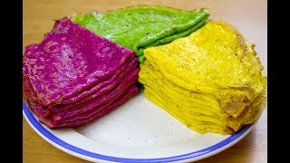 Цветные блинчики. Crepes de colores. Subtitulo en español. Цветные блинчики. Crepes de colores. Subtitulo en español.