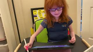 Avery Using Stylus On New Ipad- Starfall