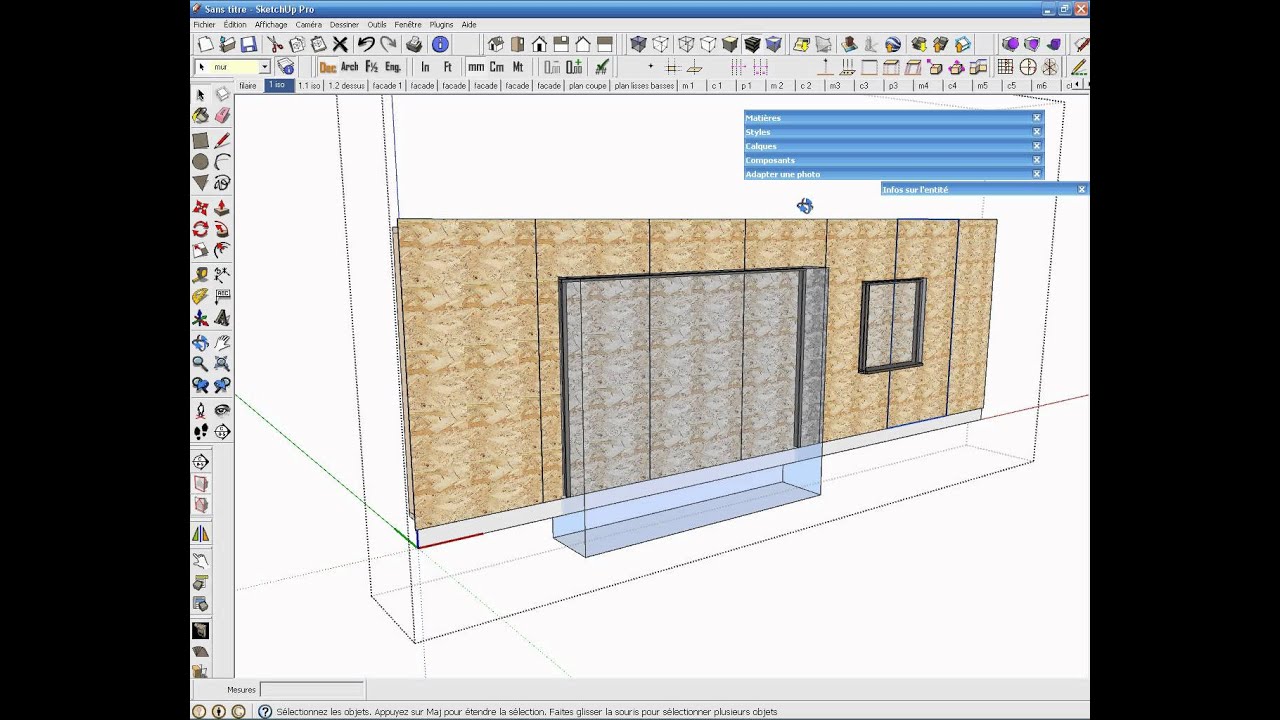 exploitation mur ossature bois sketchup avi YouTube