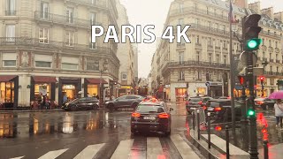 Paris 4K - Summer Rain - Driving Dowtown