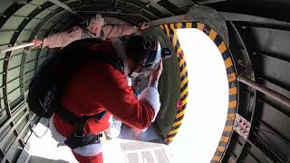 Skydiving Land Shark Santa: Air Sports Parachute team: Santa Cocoa Beach Pier