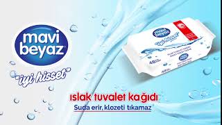 Mavi Beyaz Islak Tuvalet Kağıdı