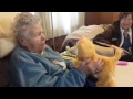 Grandma playing with kitty