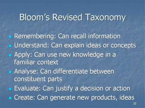 Blooms Taxonomy And Lesson Planning YouTube