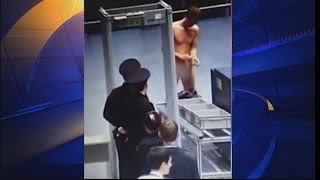 Man strips naked at airport security
