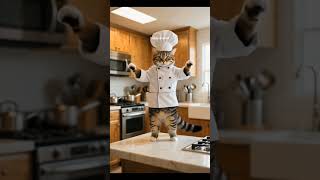 Cat Chef Is Dancing On The Table