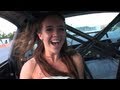 Drifting with girl loose in car .